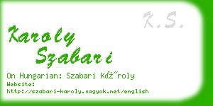 karoly szabari business card